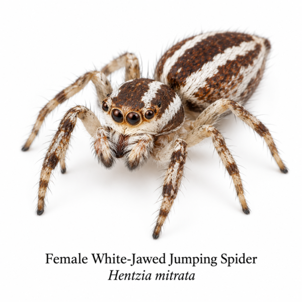 White-Jawed Jumping Spider-Female Hentzia Jumping Spider (Hentzia sp.)