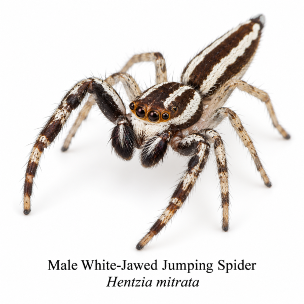 White-Jawed Jumping Spider-Male Hentzia Jumping Spider (Hentzia sp.)
