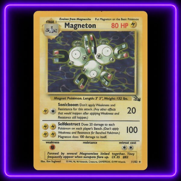 01-Magneton-UV Magneton - Original Vintage Pokémon TCG Card