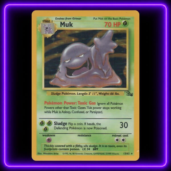 Muk, Fossil Holo - Original Vintage Pokémon TCG Card