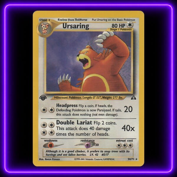Ursaring, Neo Discovery 1st Edition - Original Vintage Pokémon TCG Card