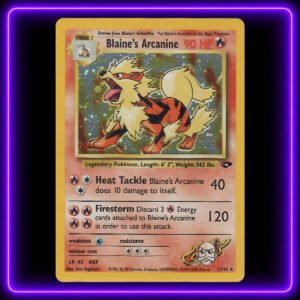 06-Blaines-Arcanine-UV Blaine's Arcanine - Original Vintage Pokémon TCG Card