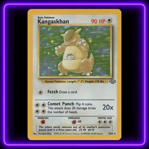 Kangaskhan (English Jungle Holo) - Original Vintage Pokémon TCG Card
