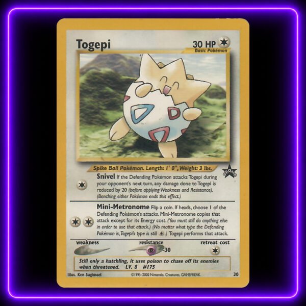 08-Togepi-English-UV Togepi (Promo Card) - Original Vintage Pokémon TCG Card